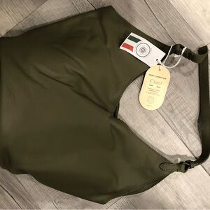 Viola Castellani Chic Olive Leather Shoulder Bag